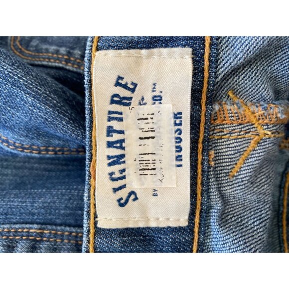 Signature By Levi Strauss & Co. Women’s Blue Denim Trouser Jeans Wide Leg - Picture 4 of 7